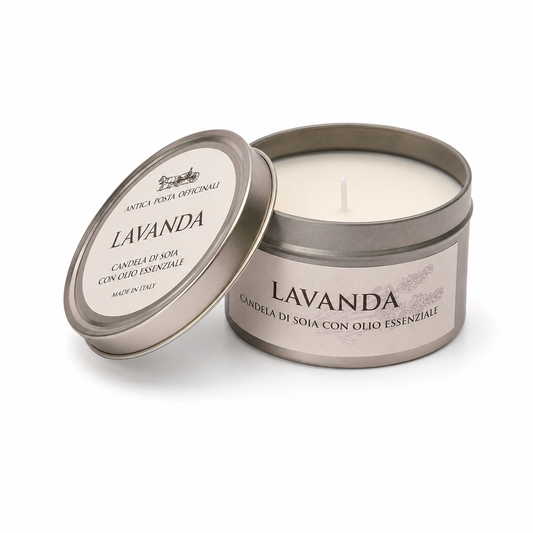 Candela in cera di soia con olio essenziale