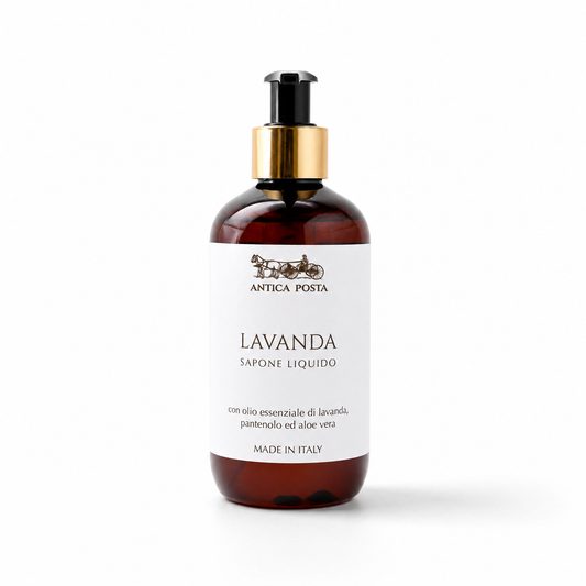 Sapone liquido con olio essenziale di lavanda