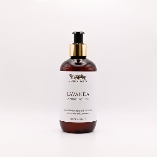 Sapone liquido con olio essenziale di lavanda